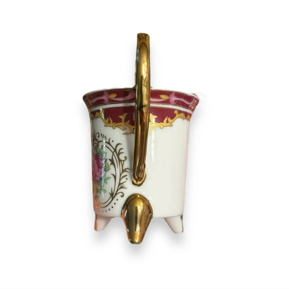 TIGER YEDI INC Porcelain Japan Gold Leaf Teacup with Saucer